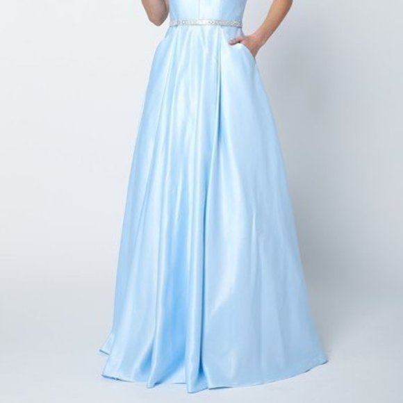 V-Neck A-Line Shape Long Evening Dress JT696 - Picture 4 of 5